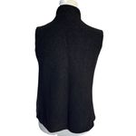 Coldwater Creek black sleeveless mock neck ruffle zip up wool sweater vest M Photo 3