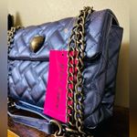 Betsey Johnson  Xomaze Metallic Blue Quilted Shoulder Bag Chain Strap NWT Photo 1