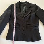 Nine West Black Floral Jacquard Button Down Blazer Jacket Size 10 Photo 5
