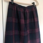 Vintage Women's Tartan Plaid Navy Red Pencil Skirt 100% Wool Size 6 Made in USA Photo 1