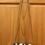 Trina Turk Trifold Crossbody Wallet phone bag Geometric black & whit gold chain Photo 0