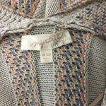Mystree  Poncho Cardigan One Size Beige Knit Stripe Open Front Boho Photo 3