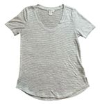 Athleta  Breezy gray & white striped knit short sleeve top size S Photo 11