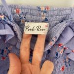 Pink Rose NWOT  Cropped Smocked Floral Blouse - Size Medium Photo 2