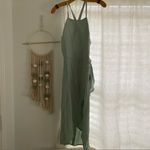 Revolve mint light green strappy Back faux wrap wedding guest midi dress Photo 4