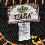 Tiara International Tiara Vintage Women’s Size XL Black Orange Candy Corn Ghosts Halloween Sweater Photo 7