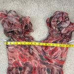 After Six  Ruffle Strap Pleated Metallic Dress‎ Harvest Floral XL Photo 7