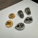 Rhinestone Clip On Earrings Lot Of 4 Women’s Costume Mix Great For Parties Photo 8