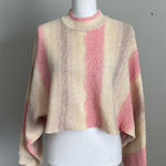 Cloud Ten  | Striped Dolman Sleeve Cropped Knit Sweater Sz M Photo 0