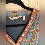 Soft Surroundings San Remo Embroidered Maxi Dress in Vintage Blue Size 10 Photo 5