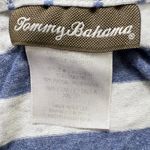 Tommy Bahama  Maxi‎ Cover-Up Dress Size XS Blue White Stripe Pom Trim Linen Blend Photo 3