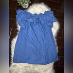 Velzera  chambray floral embroidered off the shoulder tunic mini dress sz 1X Photo 4
