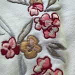 joe's jeans Joe’s The Daisy Floral Embroidered White Crewneck Pullover Sweatshirt Size L NWT Photo 4