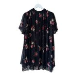 ZARA Black Floral Pleated Romper Playsuit Mini Dress Bohemian SZ S Photo 12