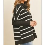 Chic Striped Cowl Neck Sweater Black Size L Photo 4