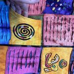 Rising International Hoodie Jacket Boho Patchwork Hippie Full zip up M Cotton Blue Size M Photo 9