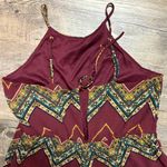 Wrangler WESTERN BURGUNDY SPAGHETTI STRAP CROPPED ROMPER WITH KEYHOLE BACK & TIE Photo 4