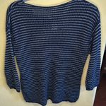 Chico's Navy and silver Striped Sweater Photo 1