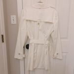 St. John Creamy White Tie Waist Trench Coat Photo 6