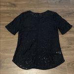Loft Women’s  Navy Blue Lace Short Sleeve Blouse, Size Small Photo 5