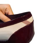 Burberry Burgundy and Plaid / Check Patent Leather Ballet Flats Size 37 / US 7 Photo 14