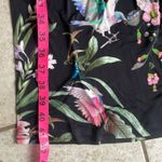 Fuzzi Bouquet Floral Hummingbird Print Sleeveless Tulle Jersey Sheath Dress Black Size M Photo 15