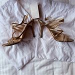 Jimmy Choo Visby Gold Heeled Strappy Sandals Women Size 37 Photo 1