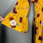Bobbie Brooks Women's Yellow Floral Babydoll Tunic Top Photo 3