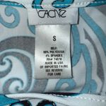 CACHE Teal Black White Paisley Sleeveless Chain Belt Maxi Dress EUC Small Blue Photo 8