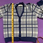 Blue Knitted Sweater Cardigan Women‎ Sexy Hollow Out V Photo 4