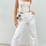 Princess Polly Ayla Linen Pants White Photo 0