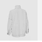 CAbi NWT New Drew Jacket #5853 White Light blue/Blue Fade Wash Large Photo 4