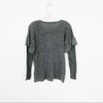 Sundry  Star Patches Gray Long Sleeve Ruffle Tee Photo 1