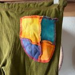 rising international BoHo patchwork bell bottom stretchy pants XXS/XS Green Photo 6