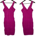 Bebe  Crochet Bandage Bodycon Midi Dress Fuchsia Pink size XS Photo 2