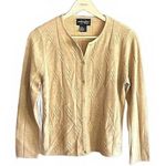 Requirements Womens Cardigan Petite Medium Khaki Tan Button Front Preppy Photo 0