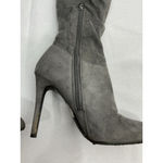Forever 21 Womans Otk Boots 6 Gray Pointed Toe 1/4 Zip Slouched Heel Photo 1