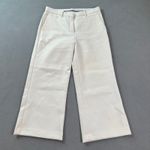 Theory Tailored Dress Pants Womens 8 Cream Wide Leg Flat Front MADE IN USA POOR Photo 0