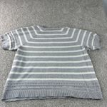 Lane Bryant Women's V-Neck Striped Short Sleeve Sweater Top Gray White 22/24 Photo 6