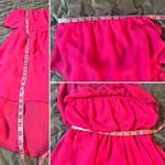 Nymphe Strapless Hi Lo Hem Chiffon Mini Dress Hot Pink S NWT Photo 6