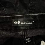 ZARA Black High Rise Distressed Cut Off Denim Shorts Sz 4 Cotton Blend Festival Photo 5