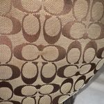 Coach Vintage Duffle Signature Jacquard Leather Canvas Brown Tan Hobo Bag Purse Photo 11