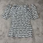 ANTHROPOLOGIE Saturday Sunday Knit Cardigan Open Front Striped Button Up Sweater Gray Photo 4