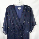 Signature by Robbie Bee Plus Size 18W Maxi Dress Navy Blue Dotted Print 1077 Photo 2