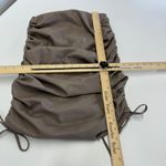 Sally LaPointe Skirt‎ Womens 4 Brown Grey Faux Leather Mini Ruched Tie Side Photo 10