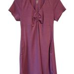 ZeroXposur Ruched Dress Women's Small V Neck Purple Short Sleeve Swim Cover NEW Photo 0