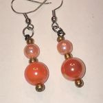 Elegant Orange Rainbow Coated Boho Beaded Earrings Photo 3