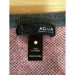 AQUA Red Black 100% Cashmere Geometric Long Sleeve Button Up Cardigan Sweater L Photo 2