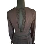 Free People  Black Cutout Crochet Mini Dress – Boho Romantic Long Sleeve Size 4 Photo 6