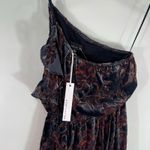Adelyn Rae  Angie Dress One Shoulder Velvet Floral Ruffle XS New With Tags Photo 9